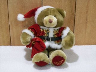 2001 Godiva Chocolate Christmas Bear Velvet Santa Suit Plush Stuffed 9 "