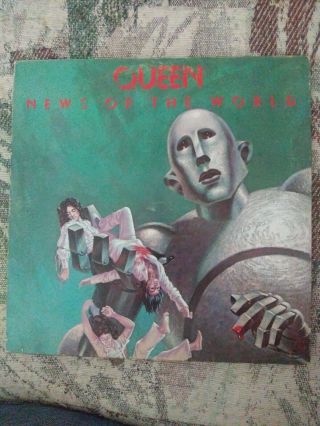 Vintage 1977 Queen News Of The World Lp Album Record 6e - 112 - A Elektra Gatefold