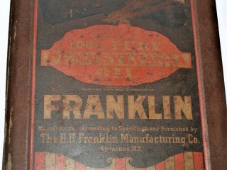 Antique 5 Gal.  Motor Oil Can,  100 Pure Pennsylvania Oil,  FRANKLIN 6