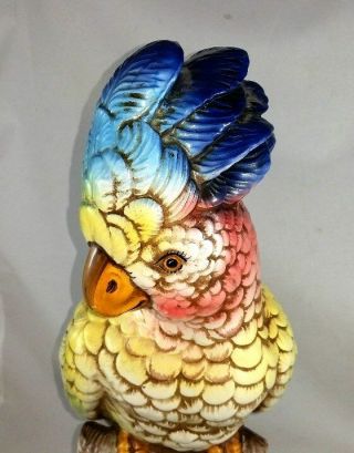 Intrada Italian Ceramic Tropical Parrot Figurine Statue Handmade In Italy