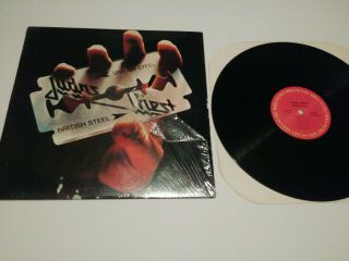 Judas Priest British Steel Vinyl Lp Al36443 Vg,  Ex Torn Shrink