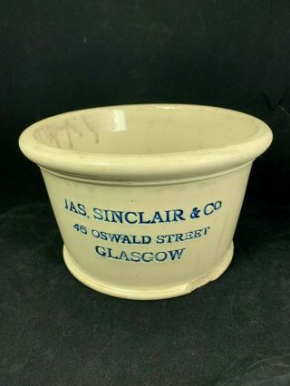 Cleland Pottery Stoneware 8lb Butter Crock/pot - James Sinclair Glasgow Scotland