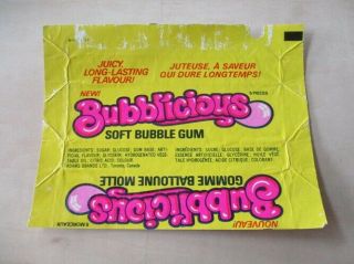 5226) Chewing Gum Wrapper Adams Brand Ltd Canada Bubblicious