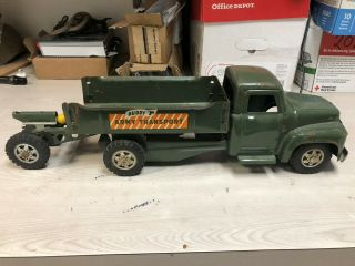 Vintage Metal Buddy L Army Transport Truck With Cannon