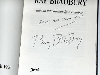 The Stories of Ray Bradbury by Ray Bradbury (1996 Hardcover) Autograph Signature 2