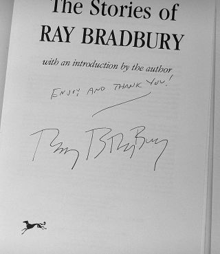 The Stories of Ray Bradbury by Ray Bradbury (1996 Hardcover) Autograph Signature 4