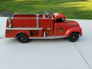 Vintage 1956 1950’s Tonka No.  5 Metal Toy Pumper Fire Truck. 4