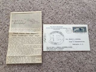 Charles Lindbergh FDC First Day Cover Hand Signed Autographed 5