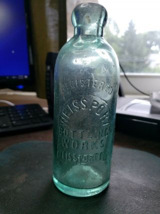 Weissport,  Pa/ Aqua Hutch Bottle/ Weissport Bottling Works/ Beer Soda