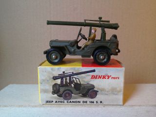 Dinky Toys By Meccano France,  Willys Jeep With A Cannon,  Boxed,  Totally