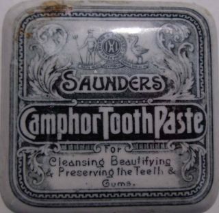 Saunders Liverpool Camphor Tooth Paste Pot Lid And Base