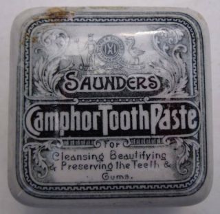 SAUNDERS LIVERPOOL CAMPHOR TOOTH PASTE POT LID AND BASE 2
