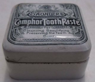 SAUNDERS LIVERPOOL CAMPHOR TOOTH PASTE POT LID AND BASE 3