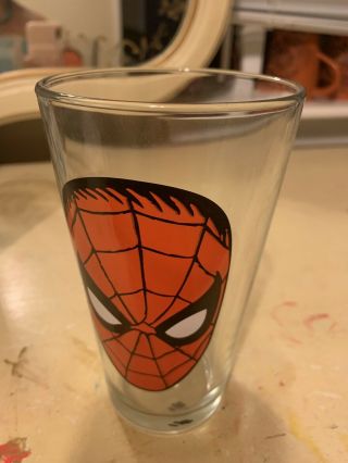 Spider Man Mask 16oz Pint Glass Tumbler Marvel Comics 2012