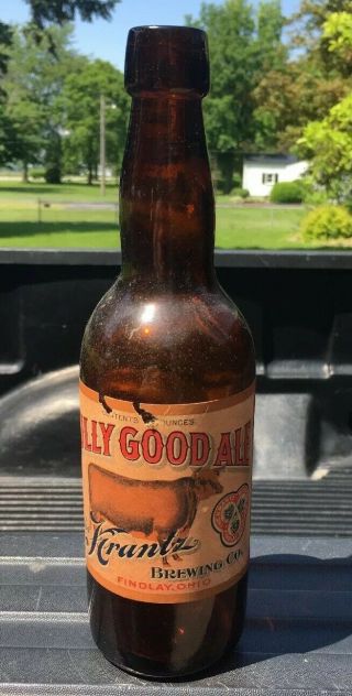 Paper Label Bully Good Ale Krantz Brewery Findlay Oh Ohio Beer Bottle Old Dutch
