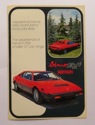 C.  1974 Ferrari Dino 308gt4 Brochure Vintage