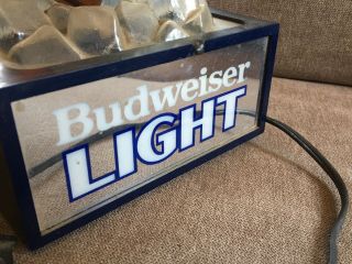 Vintage Budweiser Orange Light Lighted Ice Bar Sign item 801 - 027 4