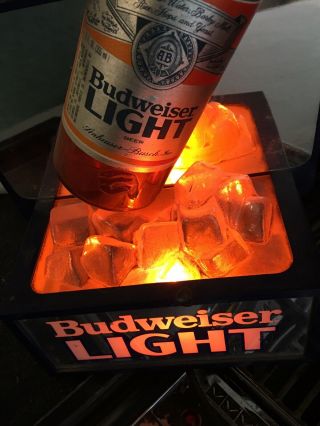 Vintage Budweiser Orange Light Lighted Ice Bar Sign item 801 - 027 6