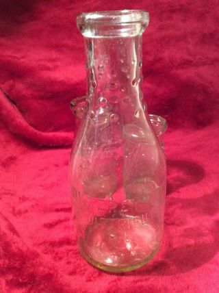 Antique Monterey Bay Milk Distributors Hobnail Glass Bottle 1 Qt