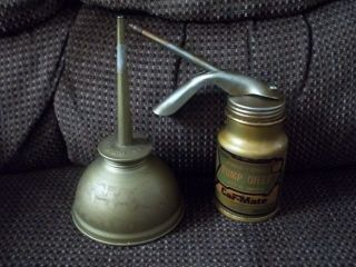 Vintage Eagle Oil Can And Car - Mate Trigger Pump Oiler Oil Can
