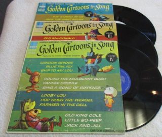 Hanna - Barbera Golden Cartoons In Song Volume Ii Iii Iv Hbr Record Rare 1966