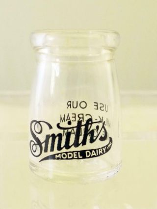 Rare Smiths Model Dairy Glass Creamer Bottle Black Acl Label