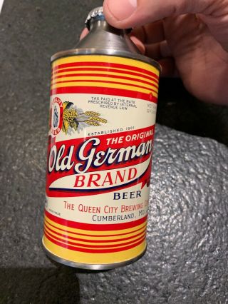 Old German Brand Beer Can Cone Top Cumberland,  Md - Queen City Brewing Irtp