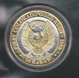Colorado Casinos $28 Silver Strike - - Gold Plated One Side Only