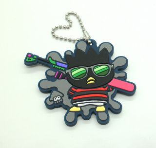 Hello Kitty Badtz Maru Splatoon 2 X Sanrio Rubber Strap Keychain Charm 2 " Japan