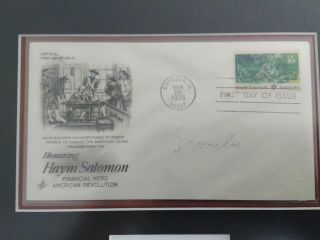 Framed First Day Cover Haym Salomon Signed By Groucho Marx 1975 Marx Brothers