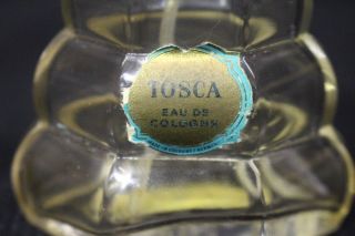 Vintage Scarce Tosca Perfume Test Bottle,  Art Deco Stepped Glass w Teal Atomizer 2