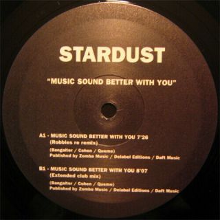 Stardust ‎– Music Sounds Better With You Sm1 Vinyl 12 " House/disco