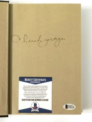 Rare Signed Chuck Yeager " Yeager " Biography Hardcover Book Bas Beckett