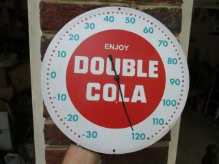 Vintage Drink Double Cola Soda Pop Store Advertising Metal Thermometer 12 "