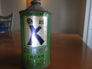 Krueger Cream Ale Cone Top Beer Can Full Quart