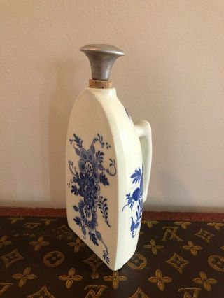 Vintage C.  1940s Ceramic Figural Iron Delft Style Laundry Sprinkler Bottle W/ Top