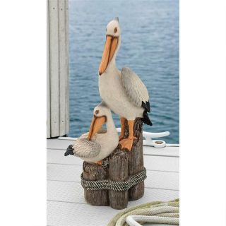 Pelican Water Bird Garden Statue Nautical Tropical Art Patio Yard Beach Decor