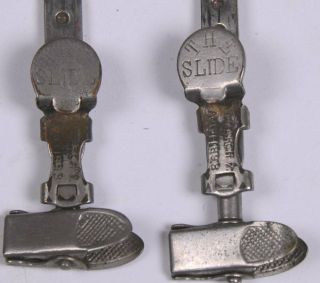 (2) Set Antique Patent 1893 The Slide Card Trick Poker Cheater Sleeve Cuff Clip