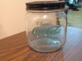 Coca Cola Pepsin Gum Glass Jar With Lid Franklin Caro Co