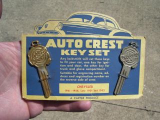 Vintage 1950s Chrysler Mopar Automobiles Keys Promo Auto Accessory Nos