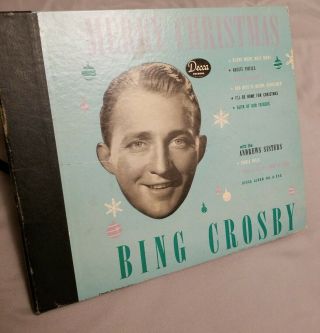 Vintage Bing Crosby Merry Christmas 1945 Set Of 4 Vinyl 78 Rpm