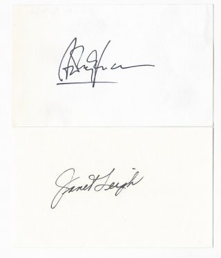 Pyscho - Cast Signed Autographs Anthony Perkins,  Janet Leigh