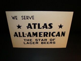 Circa 1940s Atlas All - American Beer Sign,  Chicago,  Illinois
