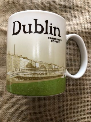 Starbucks Coffee Mug Collector Series Dublin City Mugs 16oz Ireland Green 2016