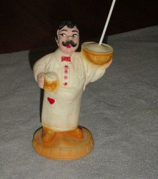 Vintage Pretzel Rubber Figure Bartender Beer Waiter