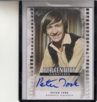 2011 Leaf Pop Century Peter Tork " The Monkees/died Feb 21,  2019 " Autograph Auto
