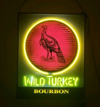 Early 2000s Wild Turkey Neon Sign Man Cave Piece