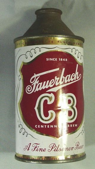 Fauerbach Cb Centennial Brew Cone Top Beer Can From Madison,  Wisconsin