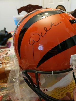 Cincinnati Bengals Full Size Helmet Andy Dalton Signed.  Authentication Sticker