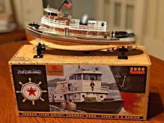 2000 Texaco Fire Chief Tugboat Bank Special Chrome Edition 1st In Series Mib